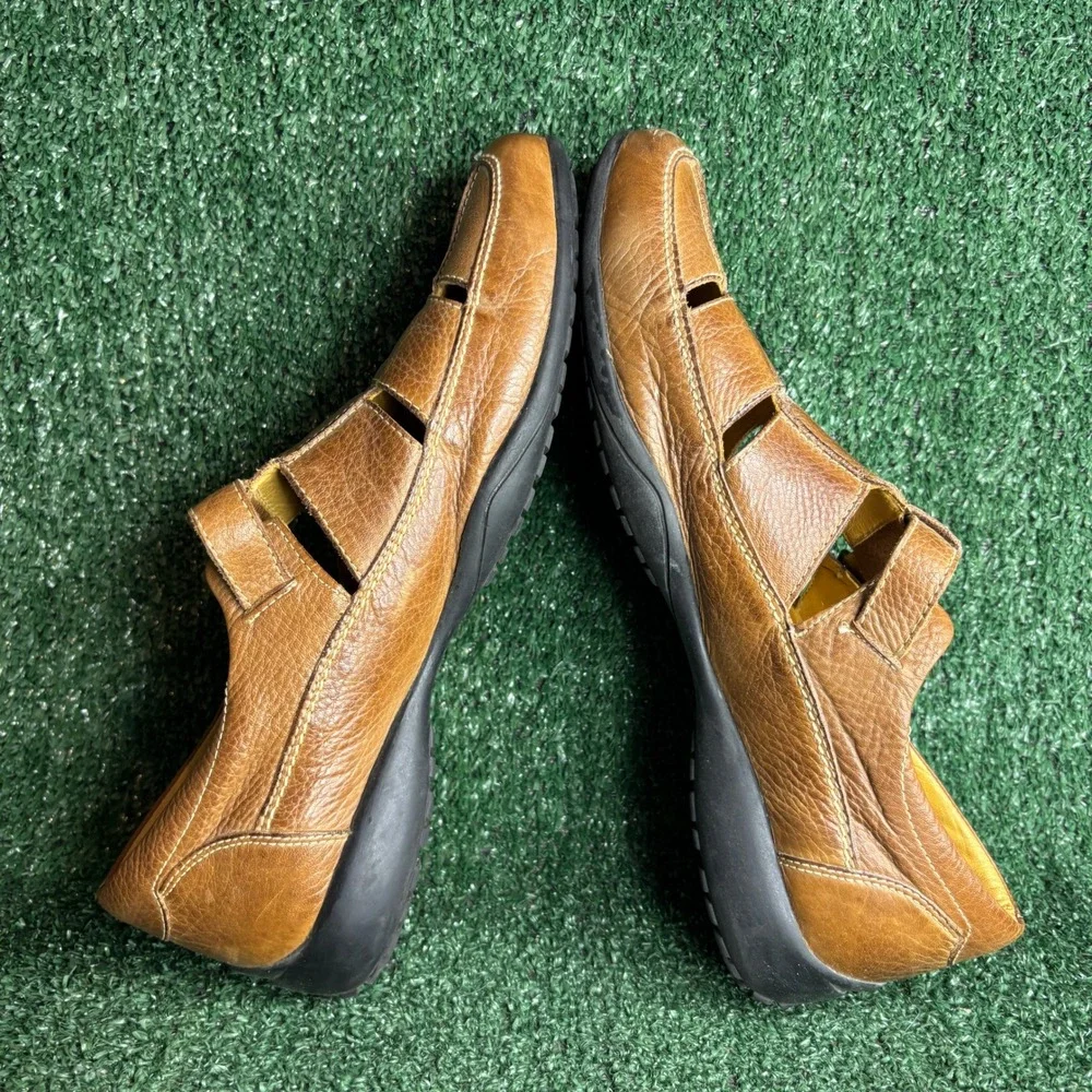 Clarks Leather Buckle Strap 71361 Fisherman Sandals Casual Brown Mens Size 11M